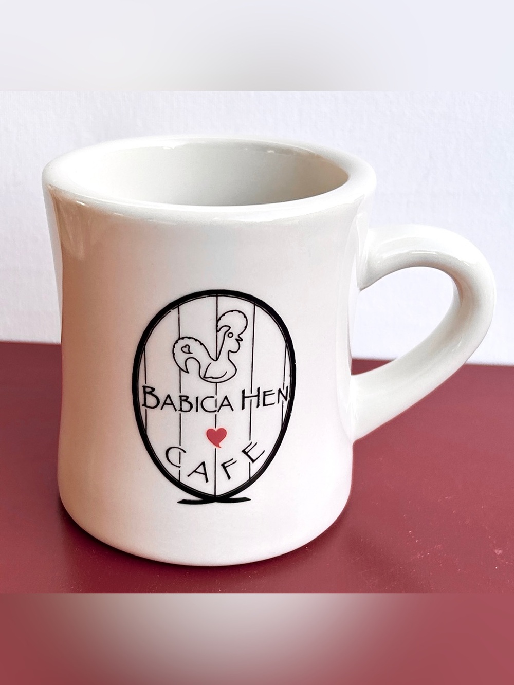 Babica Hen Cafe Diner Style Coffee Mug "WIND BLOWS" Lake Oswego OREGON